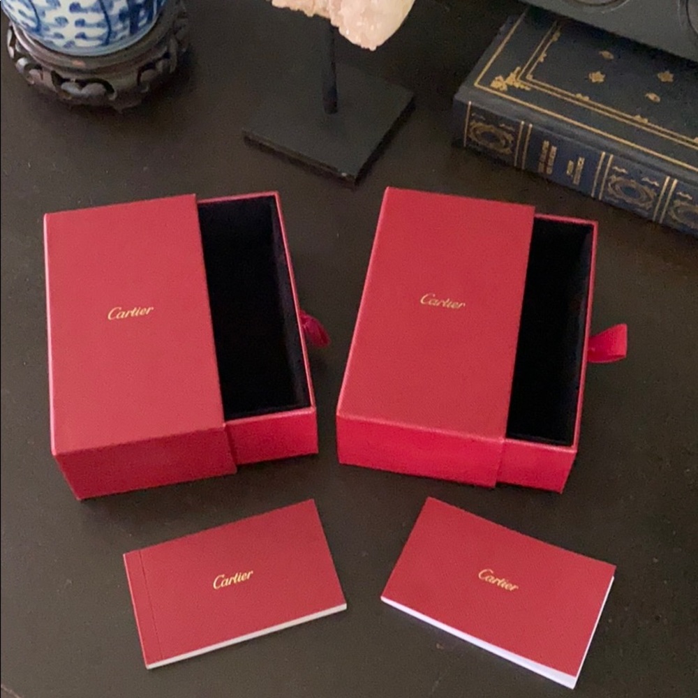 Cartier jewelry storage boxes with booklets